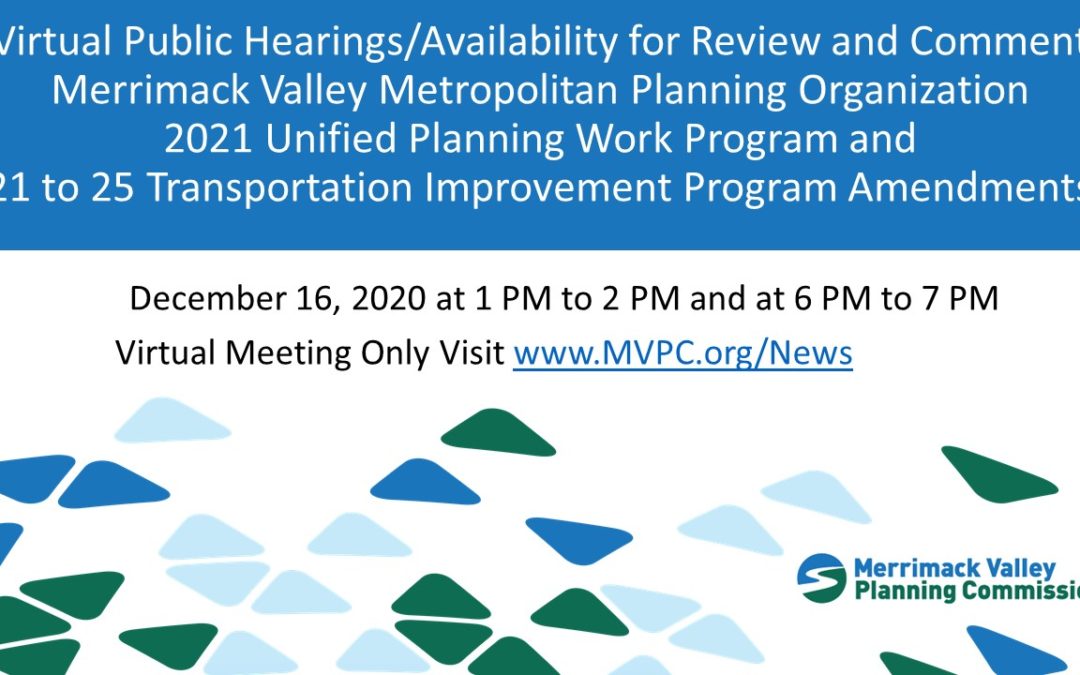 MVMPO Public Hearings on TIP and UPWP Amendments