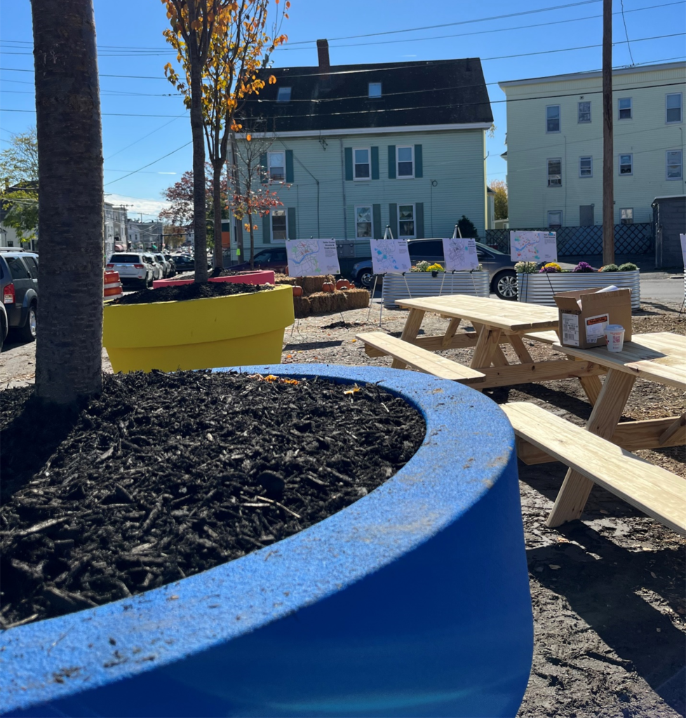 Colorful Planters at the Pop-up Park